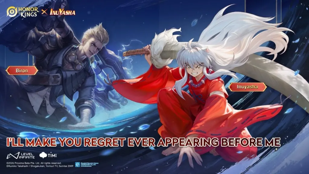 Biron wearing the InuYasha collaboration skin in Honor of Kings