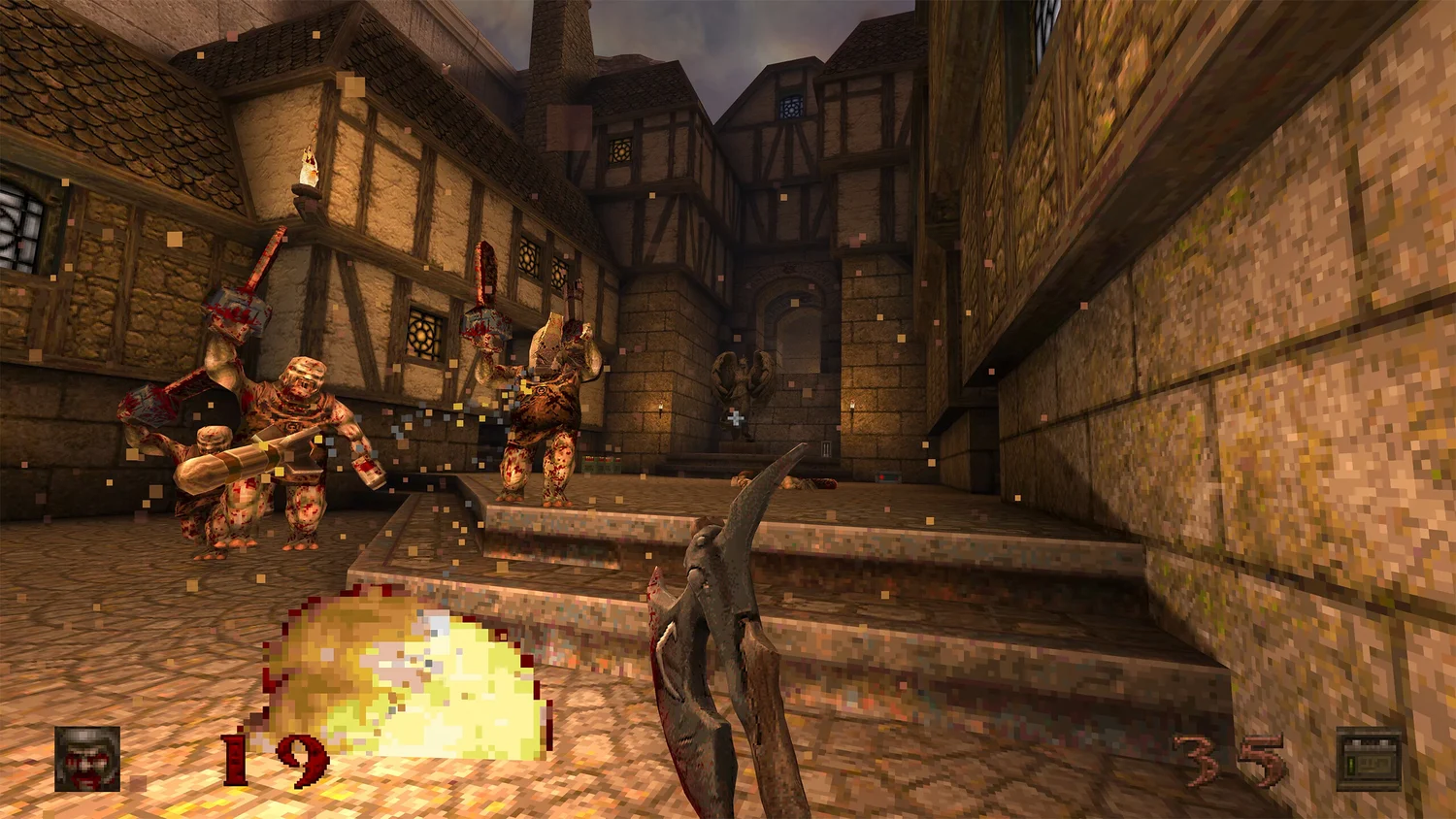 Quake Ranger fighting enemies with the Super Axe in Dawn of the Machine