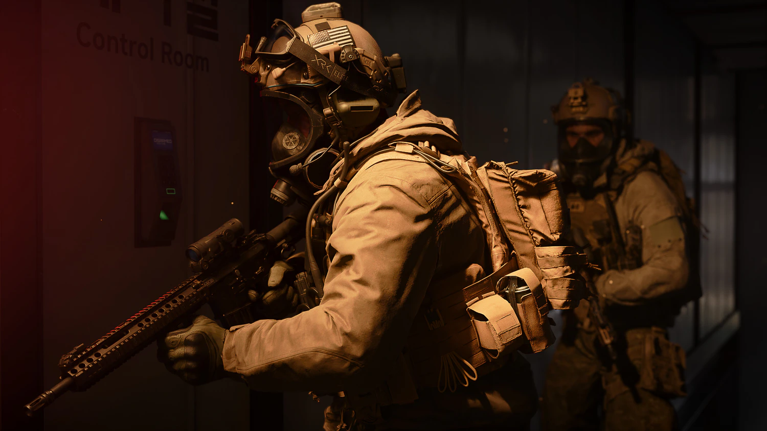 Modern Warfare 4 operators moving through a dim corridor during the PS5 beta