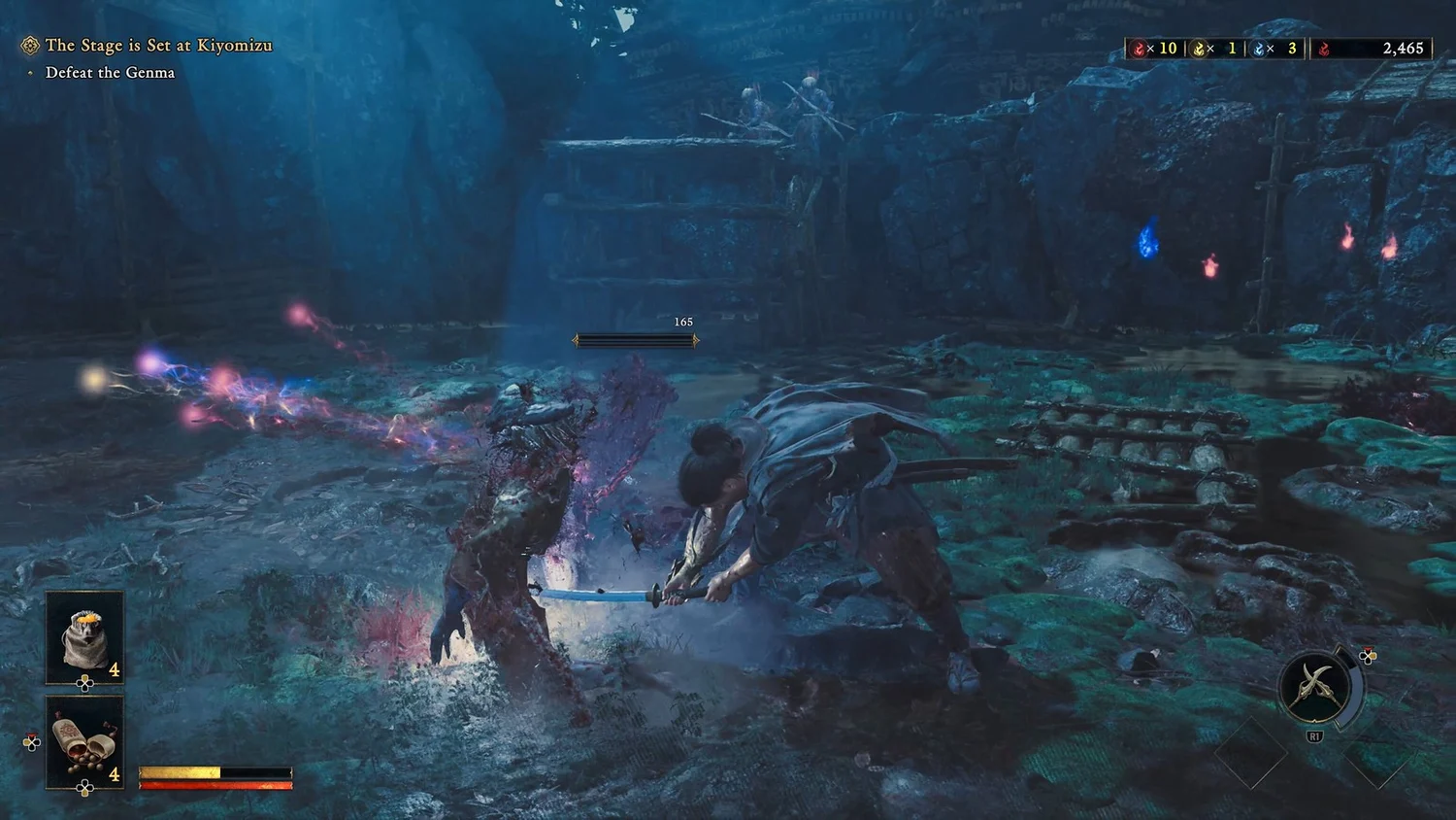 Musashi using the Oni Bow in the Oni Refuge