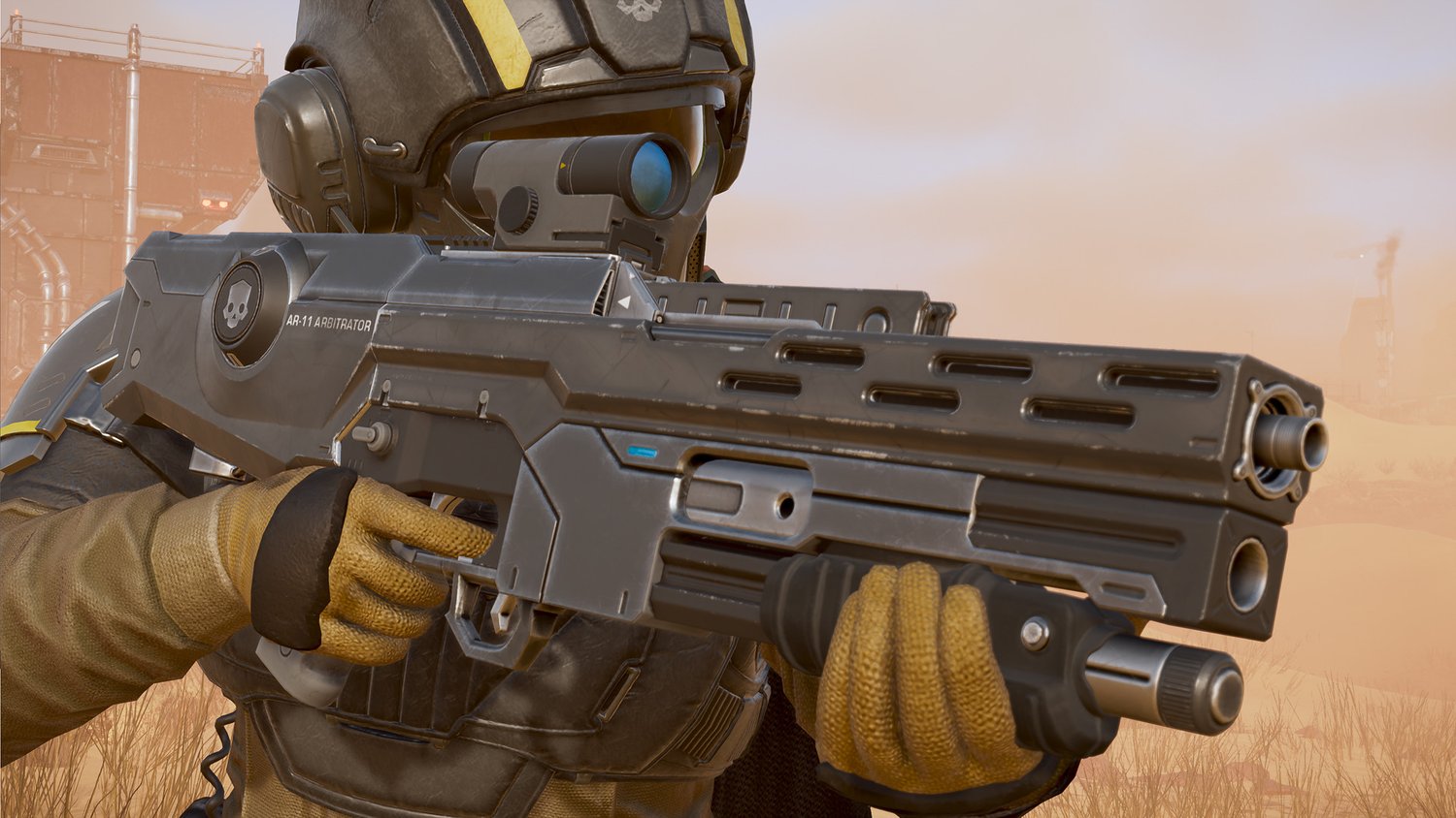 Helldiver holding the AR-11 Arbitrator
