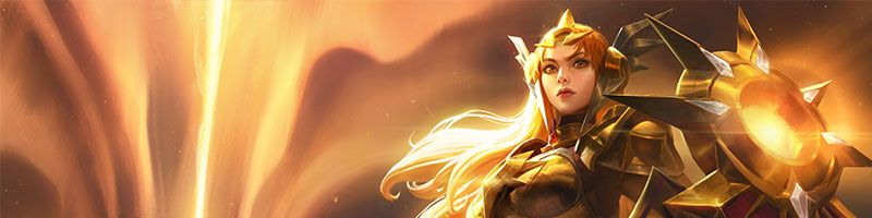 Leona holding her shield in official Wild Rift artwork.