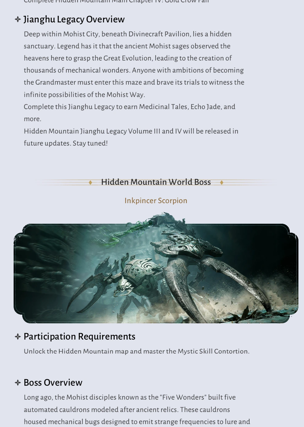 Evershift Labyrinth rewards and Inkpincer Scorpion world boss