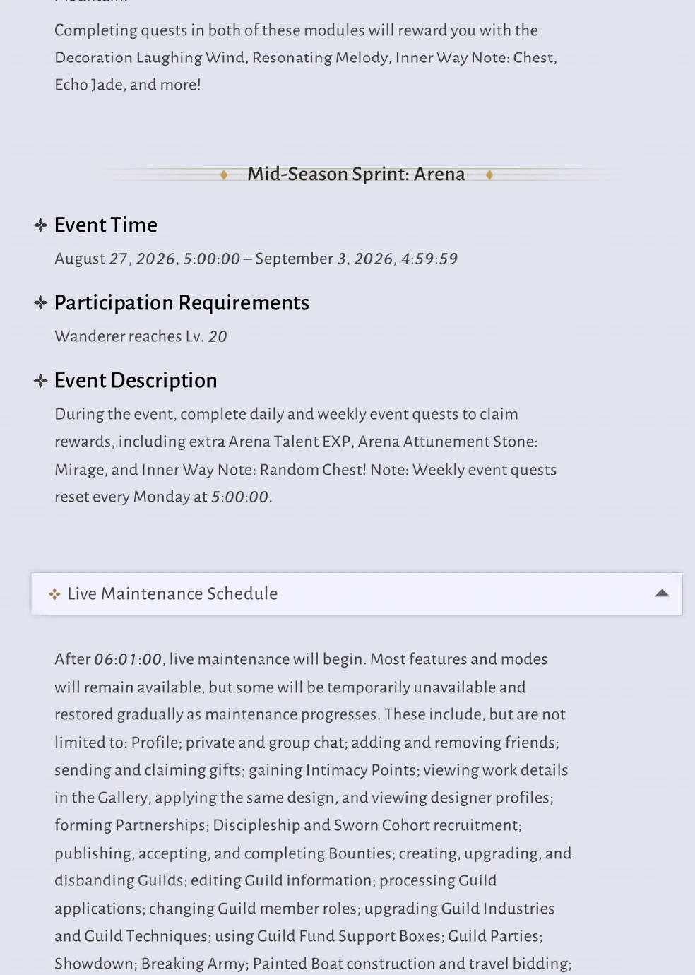 Jianghu Bounty and Mountain Travel Notes requirements