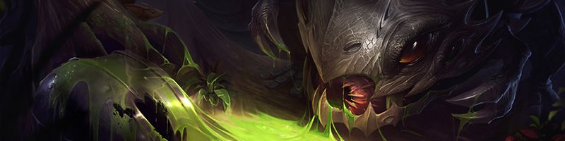 Kog’Maw firing green energy in official Wild Rift artwork.