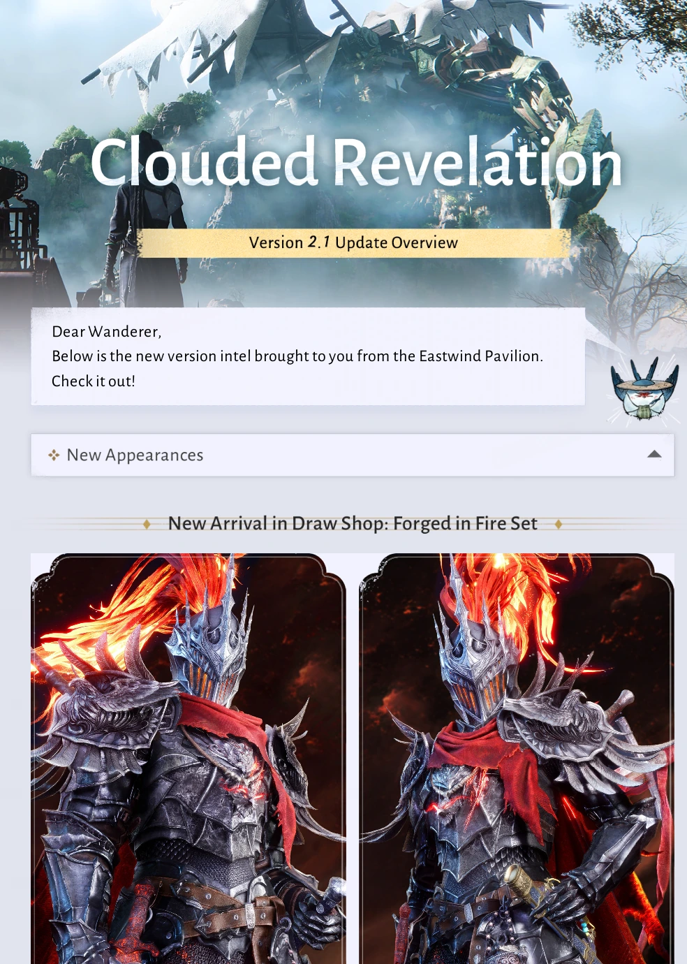 Forged in Fire appearance art in the Clouded Revelation announcement
