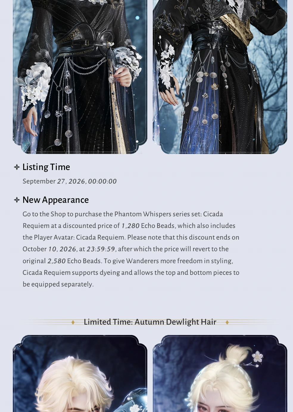 Continuation of the Where Winds Meet Version 2.2 appearance schedule