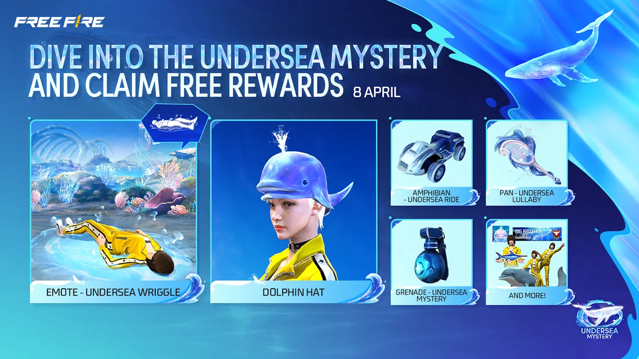 Free Fire Undersea Mystery free rewards and ocean-themed collectibles