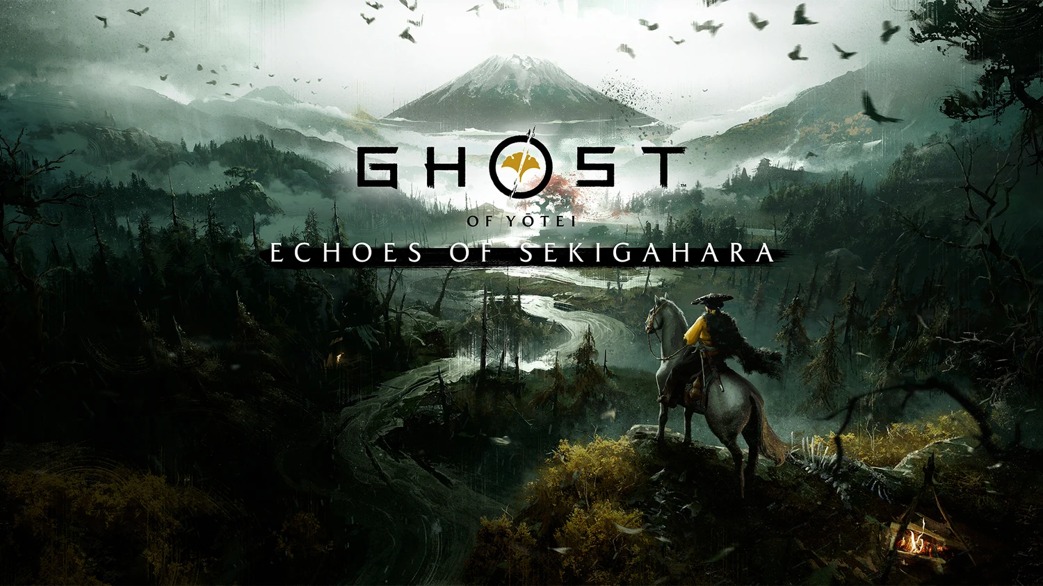 Ghost of Yōtei Echoes of Sekigahara official key art showing Atsu in a dark valley
