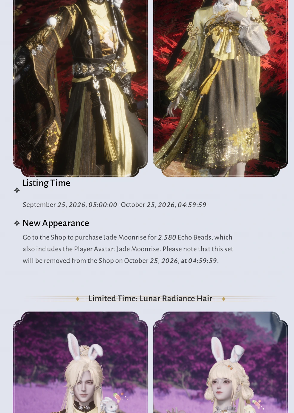 Continuation of the Where Winds Meet Version 2.2 appearance schedule