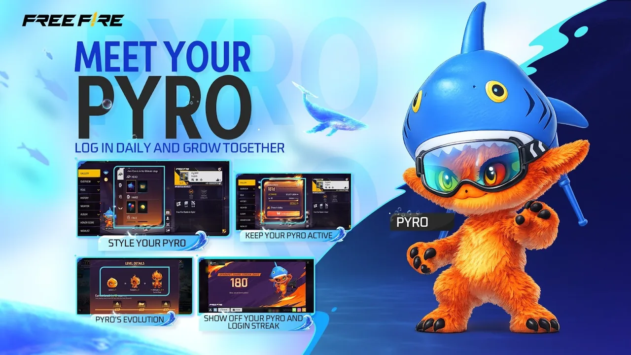 Free Fire Pyro Login Streak appearances and rewards