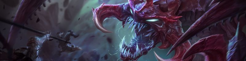 Cho’Gath lunging forward in official Wild Rift artwork.