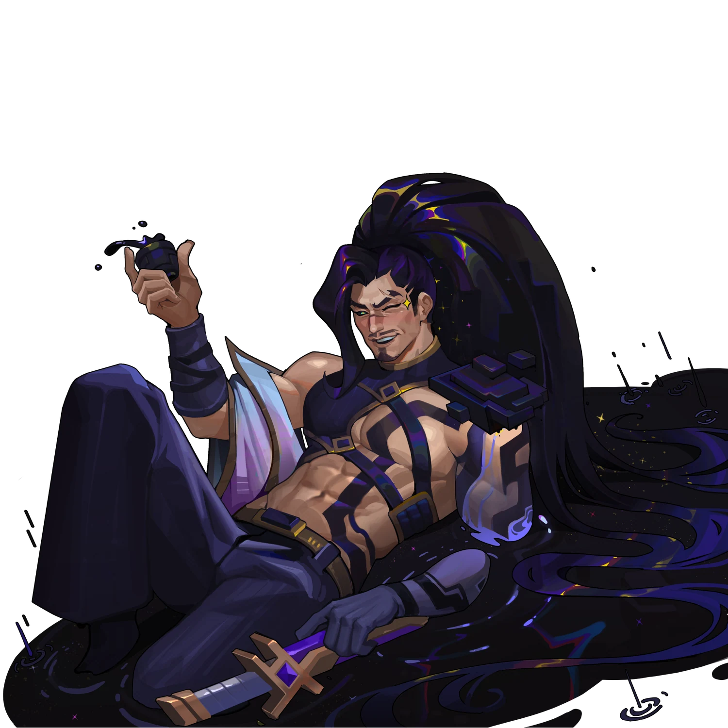 Official Space Gods artwork of a champion holding dark energy