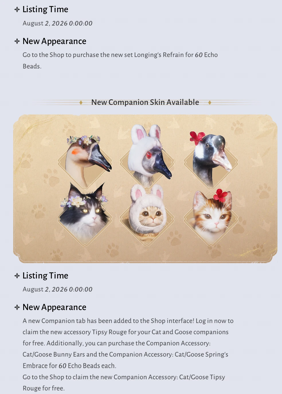 Where Winds Meet Version 2.0 illustrated overview of events, Battle Pass content and appearance rewards continued