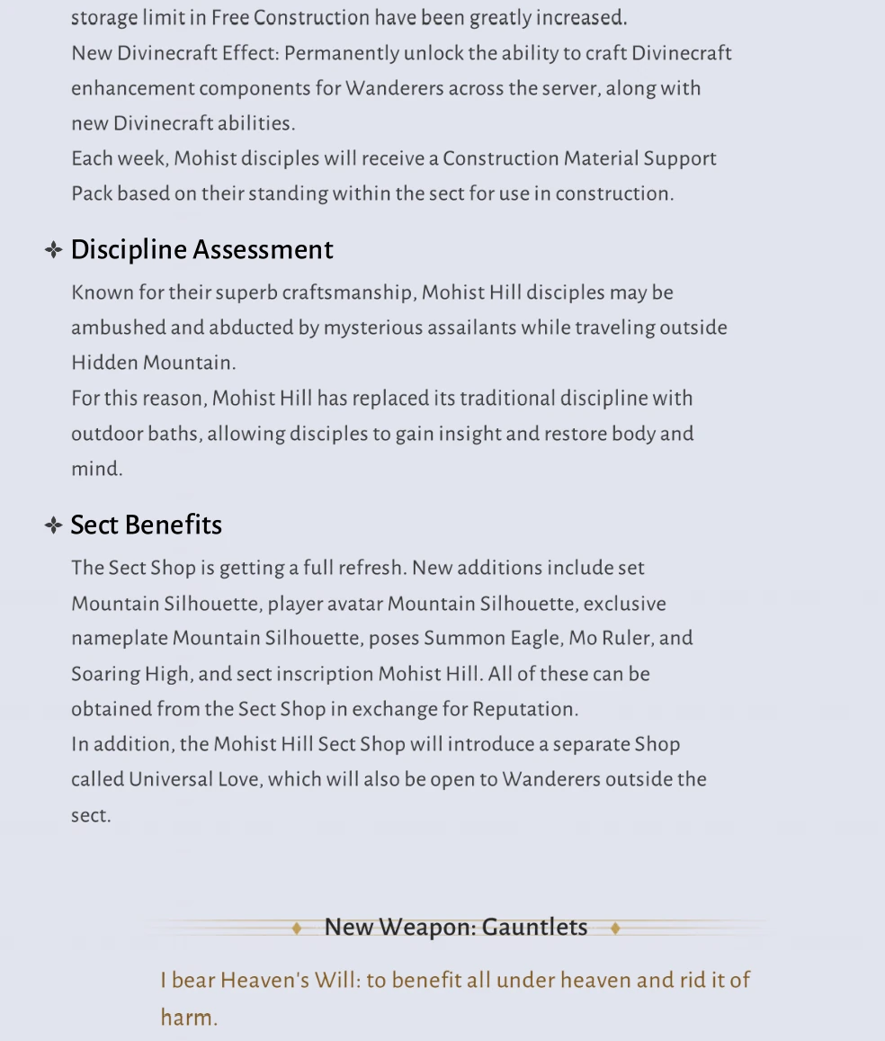 Where Winds Meet Version 2.0 illustrated overview of Hidden Mountain, story chapters, rewards and exploration features continued